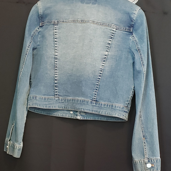 Chico's denim rhinestone studded jacket - Picture 5 of 8